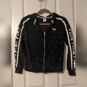 Pink zip up woman's sweatshirt